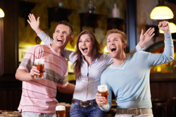 Young people in a pub